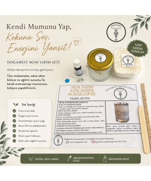 SOYA MUM YAPIM SETİ /Doğamest Mum Yapım Seti – Evde Kendi Aromaterapi Mumunu Yap